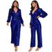 Women's Clothing Deep V Long Sleeved Jumpsuit Summer High Waist Wide Leg Sequin Belt Jumpsuit_ecoleips.com