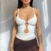 Women's Slim Fit Cropped Camisole Top Spring Fashion 2024 European American Style Chest Hollowed out Wholesale Clothing_ecoleips.com