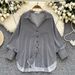 Women's Classic Striped Button-Down Shirt Versatile Crew Neck Blouse Long Sleeves Pink Black Yellow Light Blue Khaki Navy_ecoleips.com