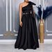C8613 Foreign Trade European And American Summer New Style Elegant Fashionable Off-Shoulder Bow Party Long African Dress_ecoleips.com