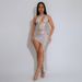 Women's Clothing Fashion Trend Sequined Deep V Halter Neck Hip Skirt New Sexy Slim Slightly Exposed Back Long Skirt For Women_ecoleips.com
