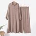 H707 Muslim Two-Piece Set Spring Autumn New Women's Sleeve Shirt And Long Pants Fashion Casual_ecoleips.com