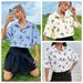 Butterfly Print Short Sleeve Shirt For Women, Lightweight Loose Fit Casual Blouse, Button Down Summer Top_ecoleips.com