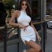 Women's Summer New Sleeveless Tube Top Knitted Vest Bodycon Tight Skirt Hot Girl Woolen Set_ecoleips.com
