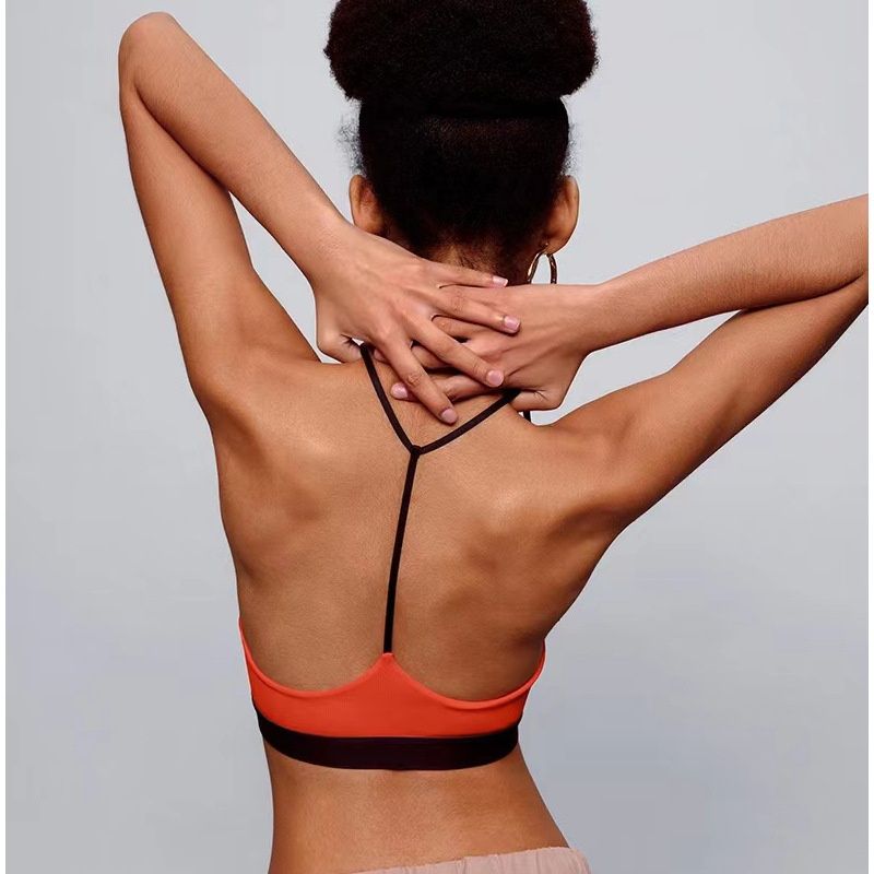European American Foreign Trade Sports Fitness Bra Women, Nude Feel, Beautiful Back, Color-blocking, Suitable For_ecoleips.com