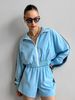 Women's Clothing Long Sleeved Zipper Sports Cardigan Jacket Shorts Suit Ladies Sportswear Casual Two Piece_ecoleips.com