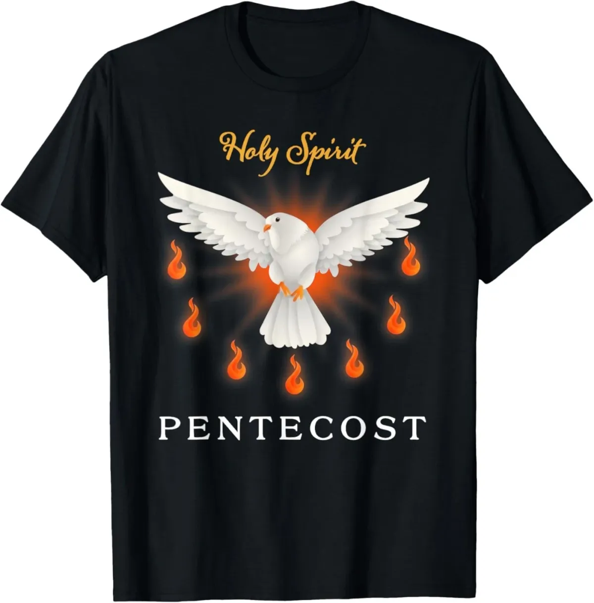 Women's T-Shirts Pentecost Doves Fire Flame Holy Spirit Christian Men Women T-Shirt_ecoleips.com