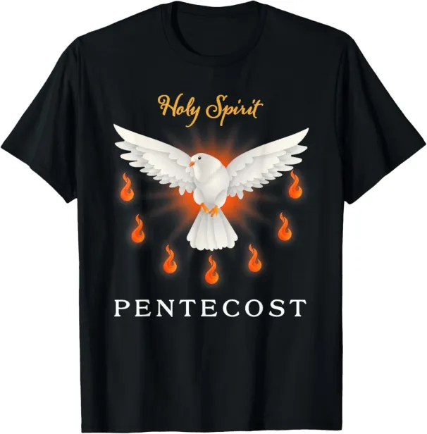 Women's T-Shirts Pentecost Doves Fire Flame Holy Spirit Christian Men Women T-Shirt_ecoleips.com