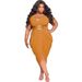 New Solid Dark V Sexy Slim Fit Split Women's Plus Size Dresses_ecoleips.com