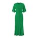Cross-border European American Women's Fashion New Short-sleeve Buttoned Slit Coat Knitted Dress Stylish And_ecoleips.com