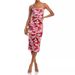 Sprig Summer Ew Europea Ad America Fashio Milk Silk Liig Floral Split Log Dress With Adjustable Straps For_ecoleips.com