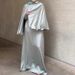 Women's Clothing Muslim Satin Robe High Waist Slim Fit Comfortable And Fashionable Two Piece Suit_ecoleips.com
