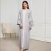 Women's Clothing Fashion Elegant Cardigan Embroidery Dress Robe Spot_ecoleips.com