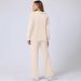 Women's Clothing Women's Long Sleeved Drawstring Trouser Set Casual Solid Color Autumn Winter Fashion Commuter Style_ecoleips.com