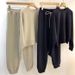 Women's Clothing Spring Solid Color Pullover Round Neck Sweatshirt Casual Pants Sports Suit Women's Two Piece Suit_ecoleips.com