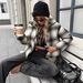 Women's INS Loose Versatile Plaid Short Cotton-padded Jacket_ecoleips.com