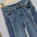 Women's High-Waisted Wide Leg Denim Pants Rhinestone Embroidery Loose Fit Slimming Ethnic Style Trendy Early Autumn Clothing_ecoleips.com