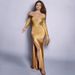 Women's Clothing Top One Shoulder V Neck Long Sleeved High Waist Evening Dress Fishtail Skirt Long Skirt Dress_ecoleips.com