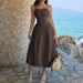 Women Elegant Spaghetti Strap Strapless Floor‑Length Maxi Dress Evening Party Vacation Wear_ecoleips.com