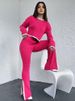 Women's Long Sleeved Knitted Sweater And Trousers Suit Autumn Winter European American Style Cross Border Russian Fashion Top Bottom Set_ecoleips.com