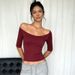 Women's Slim Fit U Neck T-Shirt European American Style Autumn Fashion Street Style Base Layer Top Solid Color_ecoleips.com
