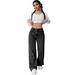 Black Wide Leg Jeans for Women Low Waisted Slimming European American Style Floor Length Jeans Flowing Cross Border E Commerce Item_ecoleips.com
