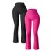 2023 Europea Ad America Cross-Border Sports Casual Yoga Ribbed Workout High Waist Flared Leggigs Log Pats For_ecoleips.com