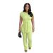 Women's Tie Waist Set Textured Fabric Versatile Two Piece Commuter And Casual Wear Mature Style_ecoleips.com