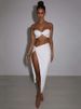 Mozision Elegant Strapless Sexy Two Piece Set Women Sleeveless Crop Top And High Split Skirt Matching Sets Party Dress Sets_ecoleips.com