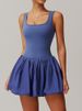 K Women's Bare-feeling Fake Two-piece Sports Dress To Prevent Exposure, Base Layer For Outdoor Running, Fitness, Tennis Dress_ecoleips.com