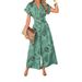 DiYun 2025 Spring/Summer European And American Printed Casual Vacation Style Waist-Cinched Short-Sleeve_ecoleips.com