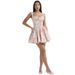 Trendy 2025 Sexy Summer Outfit With Floral Suspenders, Slimming Effect, Ballet Style Fluffy Short Skirt_ecoleips.com