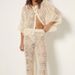 Women's Clothing Summer Beach Ladies Solid Color Knitted Plaid Sexy Hollow Beach Bikini Outerwear Suit_ecoleips.com