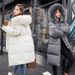 Women's Winter Coat With Faux Fur Hood, Long Padded Jacket, Slim Fit Plus Size Parka, Warm Quilted Outerwear For Cold Weather_ecoleips.com