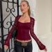 Women's Patchwork Long Sleeve Top Lace Hollow Out Fashion Sexy Summer New Arrivals Clothing_ecoleips.com