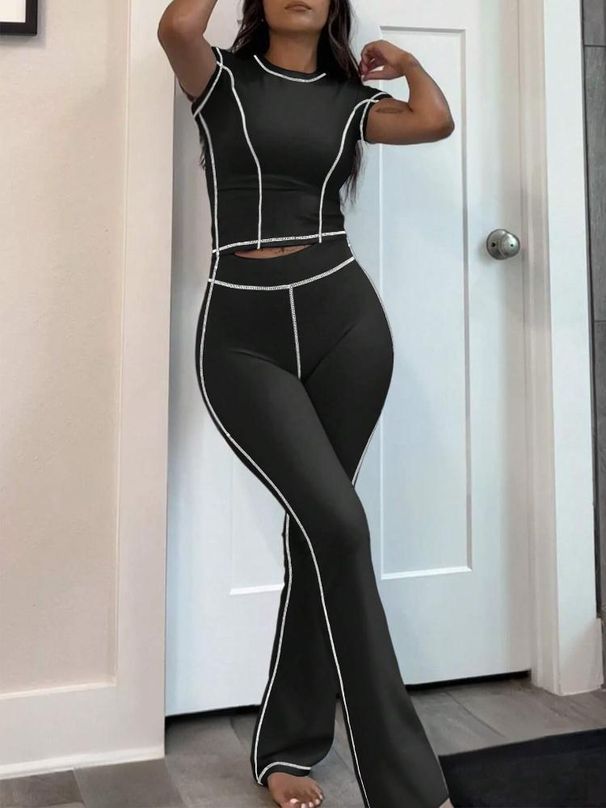 Women's Clothing Tight Sports Yoga Short Sleeved Suit_ecoleips.com
