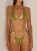 Women's Clothing Set Lace Up Solid Color Print Low Waist Fashion Women's Halter Neck_ecoleips.com