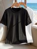 Women's Clothing Women's Casual Round Neck Short Sleeve T-Shirt Style Plain Sports Top Solid Color Loose Two Piece Set_ecoleips.com