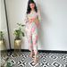 Women's Clothing Casual Fashion Glossy Satin Floral Printed Women's Two-Piece Set_ecoleips.com