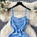 2024 Ladies Knitted Sheath Sundress Sleeveless Hotsweet Print Backless Slim Dress Fashion Elastic Beach Long Dress_ecoleips.com