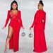 Women's fashion new sexy solid color irregular long-sleeved jumpsuit for women_ecoleips.com