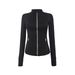 Women's Slim Fit Yoga Top Jacket With Gold Zipper Non-Mesh Fabric For Outdoor Sports And Fitness Upgraded Version_ecoleips.com