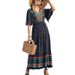 Summer New Hot-Selling Cross-Border Women's Bohemian Beach Vacation Flared Long Dress_ecoleips.com