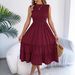Elegant Ruffle Hem A-Line Maxi Dress With Smocked Waist For Women, Chic Sleeveless Summer Dress For Beach Wedding Party Vacation_ecoleips.com