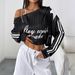 Spring/Summer Women's Fashion Drop Shoulder Sleeve Striped Top Loose Fitting Versatile Street Style Wholesale_ecoleips.com