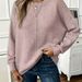 Women's Knit Sweater – Trendy 3D Textured Pullover, Casual Round-Neck Long Sleeve Top, Soft Stretch Fabric_ecoleips.com