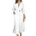 Women's Temperament Elegant Solid Color Commuter V-neck Slim Dress_ecoleips.com