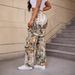2025 Autumn New Cross-Border Printed Fashion Workwear Casual Loose Straight Mid-Waist High-Quality Women's Denim Pants_ecoleips.com