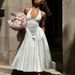 Women's Sexy Deep V Halter Backless Solid Color Ruched Resort Maxi Dress – Party Gown_ecoleips.com