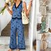 Diyun 2025 Spring Summer Bohemian European And American Style Printed Lace Cardigan Vest Long Pants Set_ecoleips.com